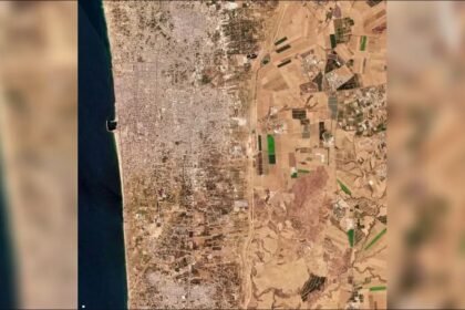 صورة فضائية للمنطقة العازلة المحتملة في شمال غزة