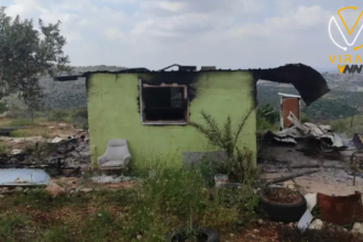 مستوطنون يشعلون حريقاً في غرفة زراعية غرب سلفيت