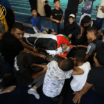 مراسم الدفن للشهيد الخضري في مخيم بلاطة