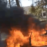 احراق مركبة وحقول زراعية من قبل مستوطنين في جنوب نابلس