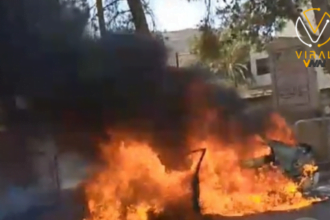 احراق مركبة وحقول زراعية من قبل مستوطنين في جنوب نابلس