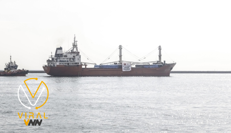 سفينة تركية تغادر الميناء محملة بـ800 طن من المساعدات إلى غزة